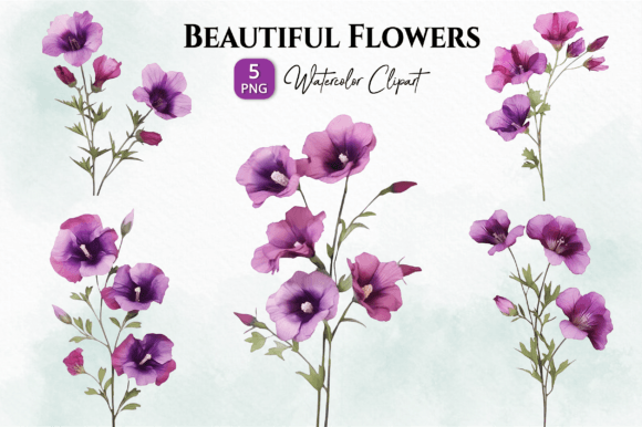 Download Beautiful Flowers Watercolor Clipart Png - Art Collection